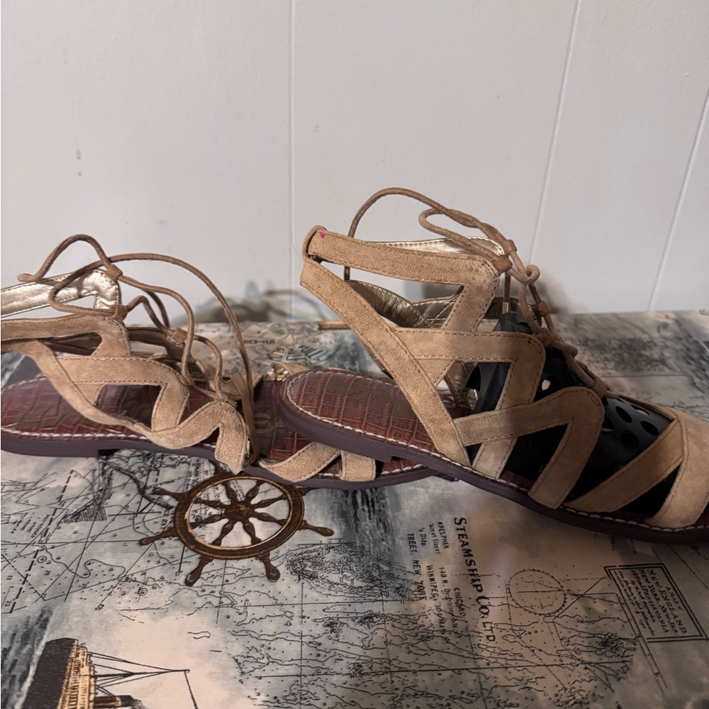 Sam Edelman Tan Gladiator Sandals Strappy Design